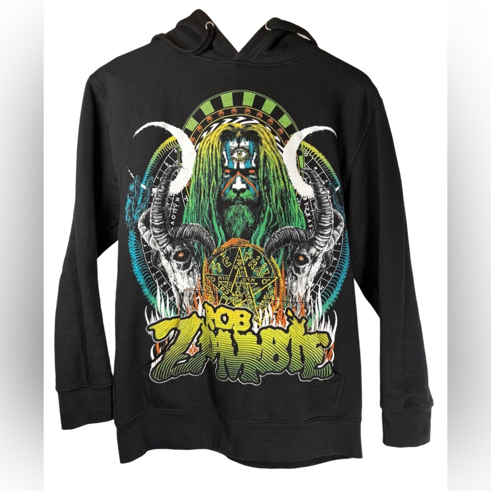 Black Graphic Hoodie Rob Zombie 2022 Tour The Great Satan Tour